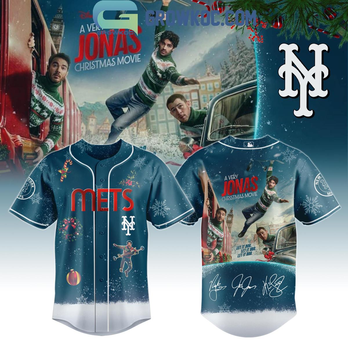 All Team MLB x A Very Jonas Christmas Movie 2025 Baseball Jersey baseball jersey product view 4