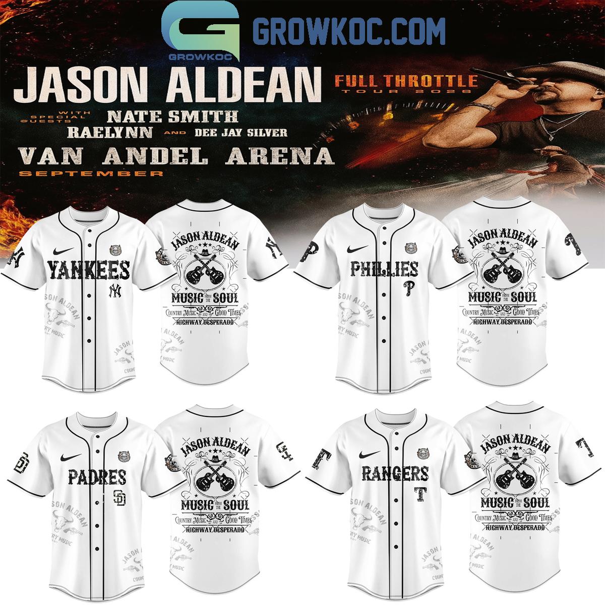 All Team MLB x Jason Aldean Tour 2025 White Baseball Jersey baseball jersey product view 1
