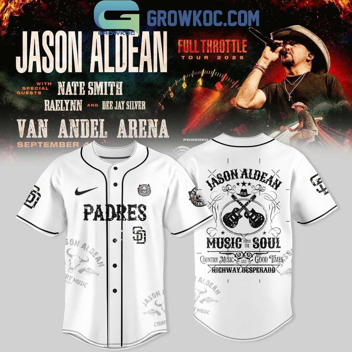 All Team MLB x Jason Aldean Tour 2025 White Baseball Jersey baseball jersey product view 4