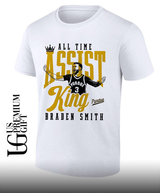 All-Time Assist King Braden Smith Purdue Boilermakers Basketball graphic shirt Unisex T-shirt, Sweatshirt, Hoodie, Long Sleeve Tee - T-Shirt, Sweatshirt, Hoodie