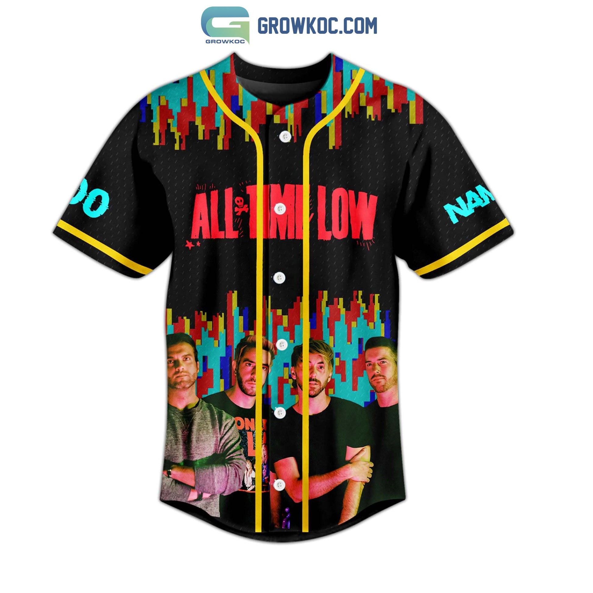 All Time Low Never Had A Doubt Never Settle Down Personalized Baseball Jersey baseball jersey product view 2
