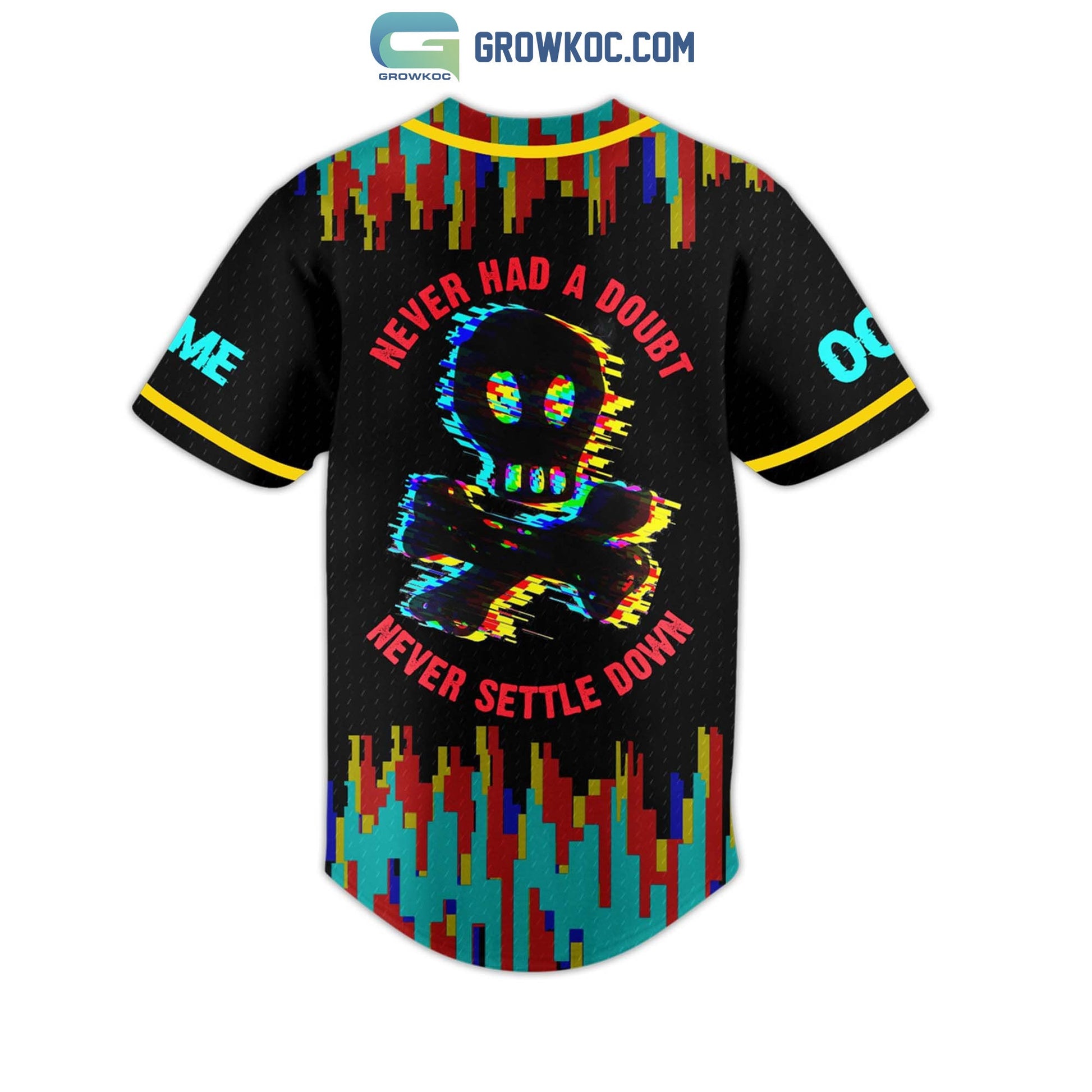 All Time Low Never Had A Doubt Never Settle Down Personalized Baseball Jersey baseball jersey product view 3