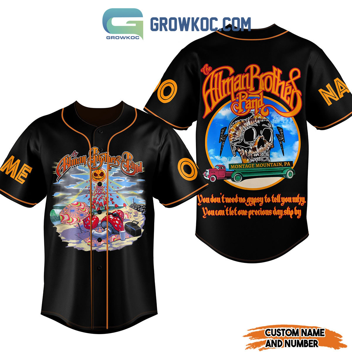 Allman Brothers Band You Don’t Need No Gypsy To Tell You Why Personalized Baseball Jersey baseball jersey product view 1