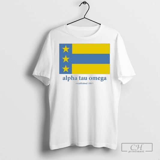 Alpha Tau Omega Est 1865 Flag T Shirts Unisex T-shirt, Sweatshirt, Hoodie, Long Sleeve Tee - T-Shirt, Sweatshirt, Hoodie