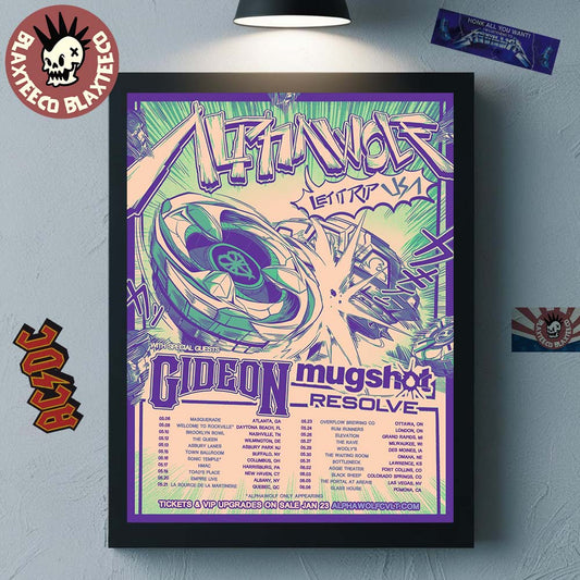 Alpha Wolf Let It Rip USA 2026 Tour City Dates Decor Poster Canvas Unisex T-shirt, Sweatshirt, Hoodie, Long Sleeve Tee - T-Shirt, Sweatshirt, Hoodie