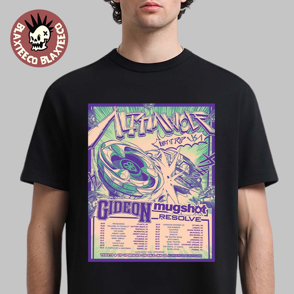 Alpha Wolf Let It Rip USA 2026 Tour City Dates T-Shirt Unisex T-shirt, Sweatshirt, Hoodie, Long Sleeve Tee - T-Shirt, Sweatshirt, Hoodie