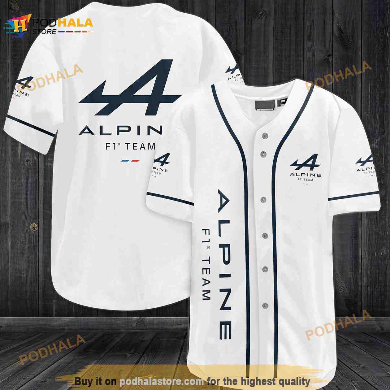 Alpine F1 Team 3D Baseball Jersey baseball jersey product view 1