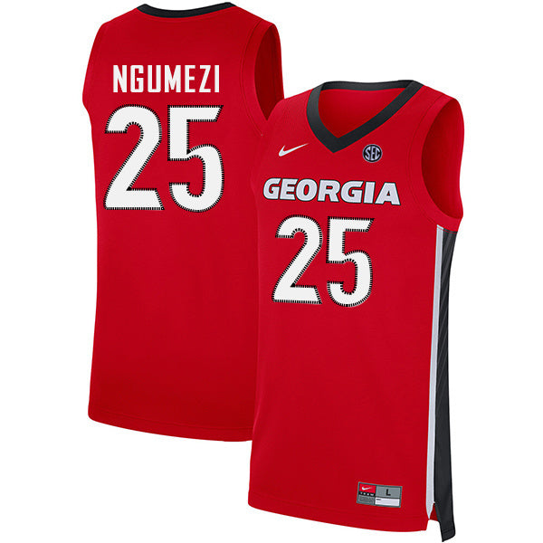 Amanze Ngumezi 25 V Collar Red College Football Jersey football jersey product view 1