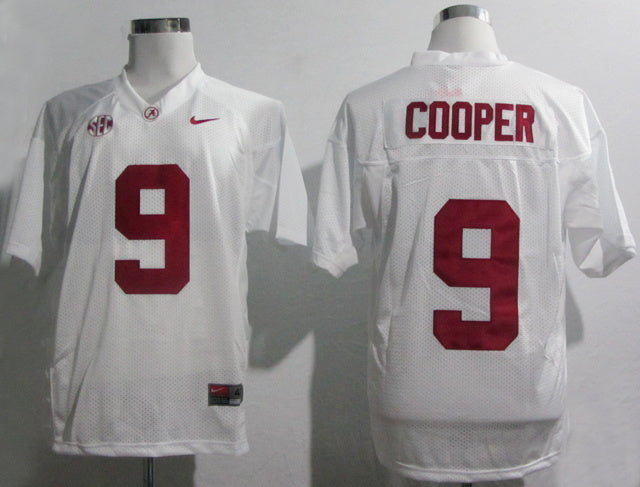 Amari Cooper 9 White 2012 SEC Patch College Football Jersey football jersey product view 1