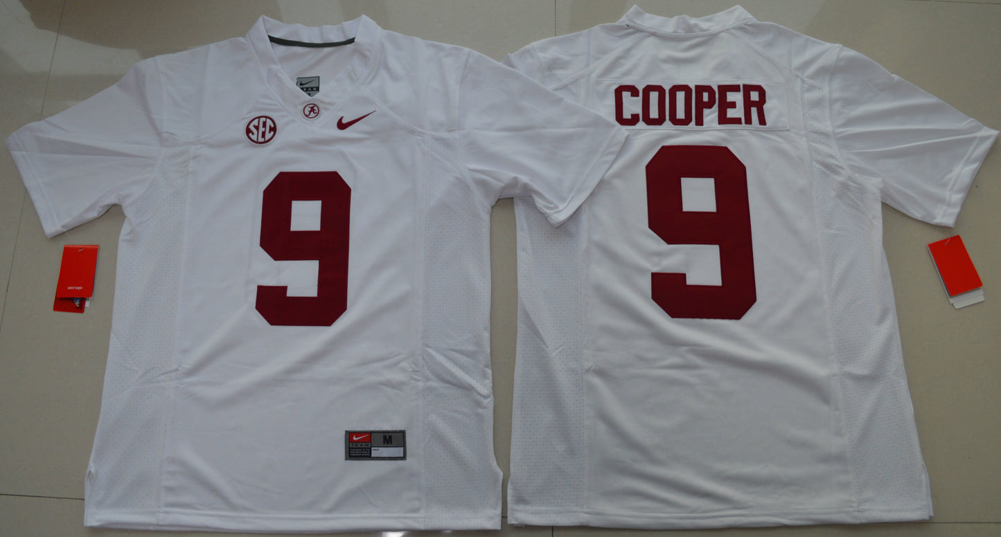 Amari Cooper 9 White Style 1 College Football Jersey football jersey product view 1