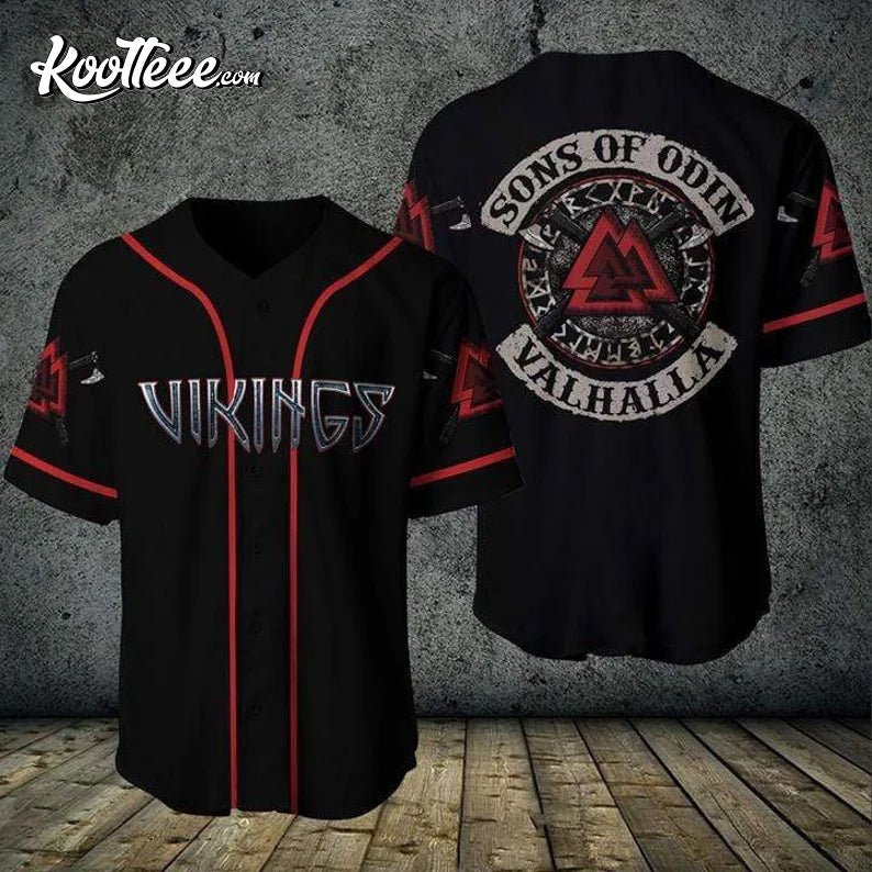 Amazing Viking Sons Of Odin Valhalla Baseball Jersey baseball jersey product view 1