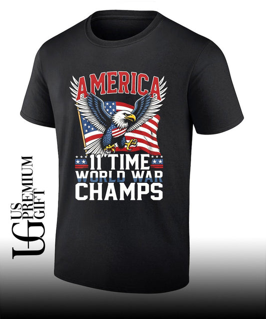 America 11 Time World War Champs shirt Unisex T-shirt, Sweatshirt, Hoodie, Long Sleeve Tee - T-Shirt, Sweatshirt, Hoodie