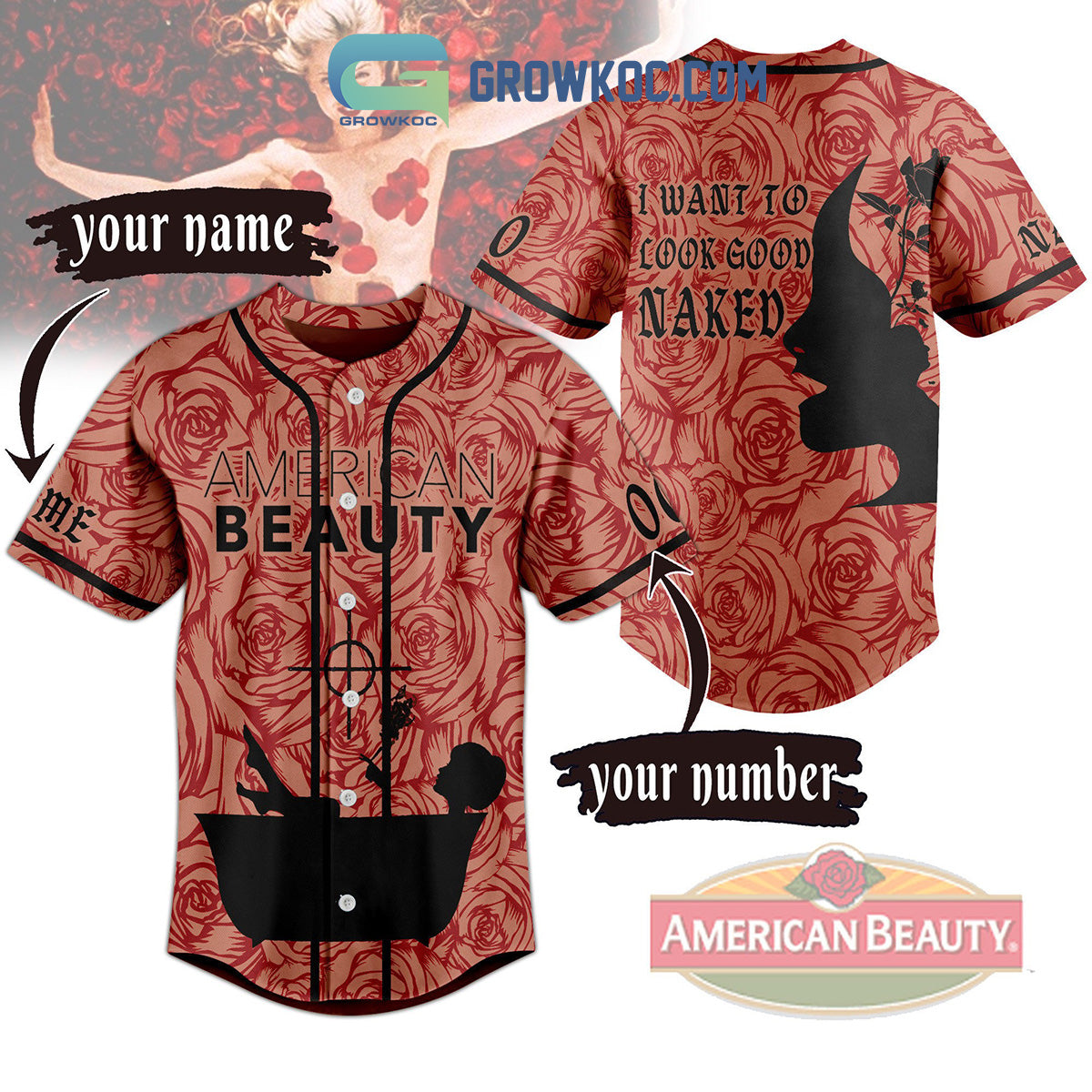 American Beauty Movie Look Good Personalized Baseball Jersey baseball jersey product view 1