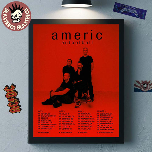 American Football World Tour 2026 From May To August Schedule Dates Decor Poster Canvas Unisex T-shirt, Sweatshirt, Hoodie, Long Sleeve Tee - T-Shirt, Sweatshirt, Hoodie