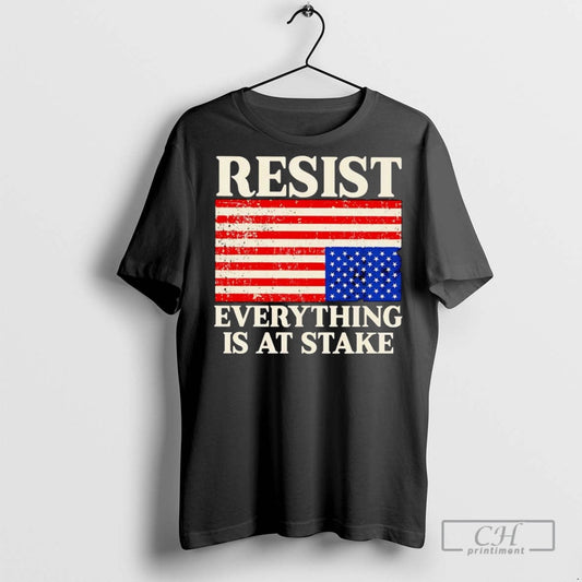 American Upside Down Flag Resist Everythings At Stake T Shirts Unisex T-shirt, Sweatshirt, Hoodie, Long Sleeve Tee - T-Shirt, Sweatshirt, Hoodie