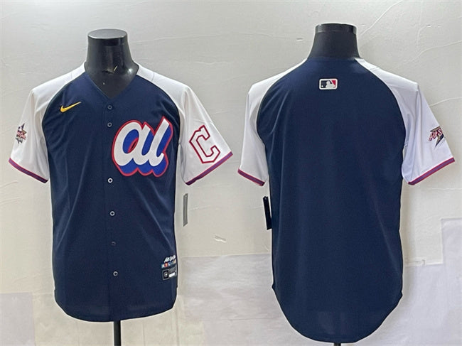 American League Cleveland Guardians Blank Navy Alternate 2025 All-Star Edition Baseball Jersey baseball jersey product view 1
