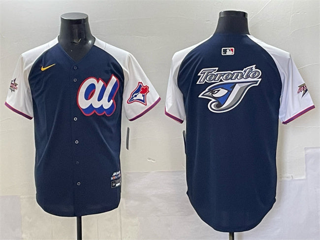 American League Toronto Blue Jays Team Big Logo Navy Alternate 2025 All-Star Edition Baseball Jersey baseball jersey product view 1