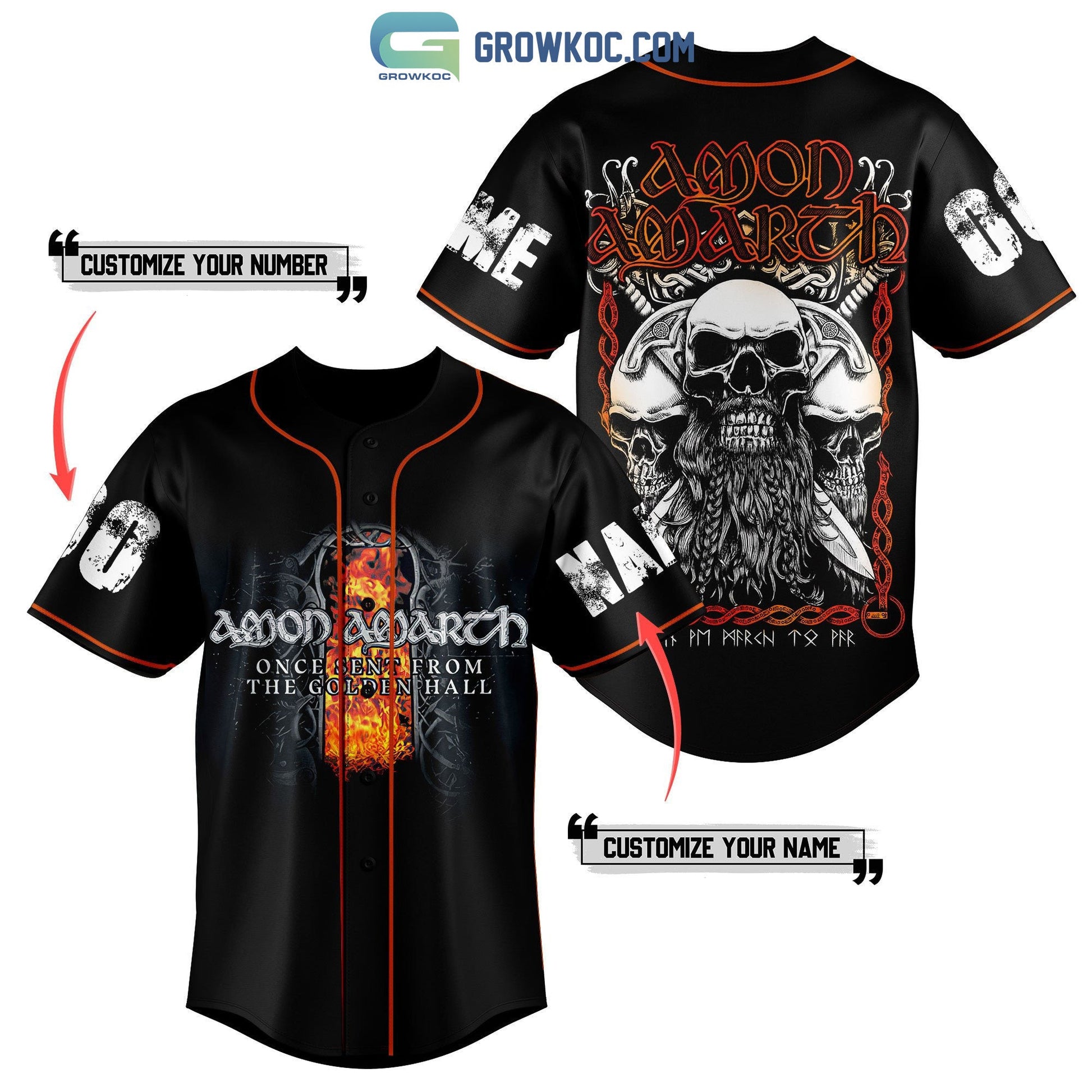 Amon Amarch Once Sent From The Golden Hall Personalized Baseball Jersey baseball jersey product view 3
