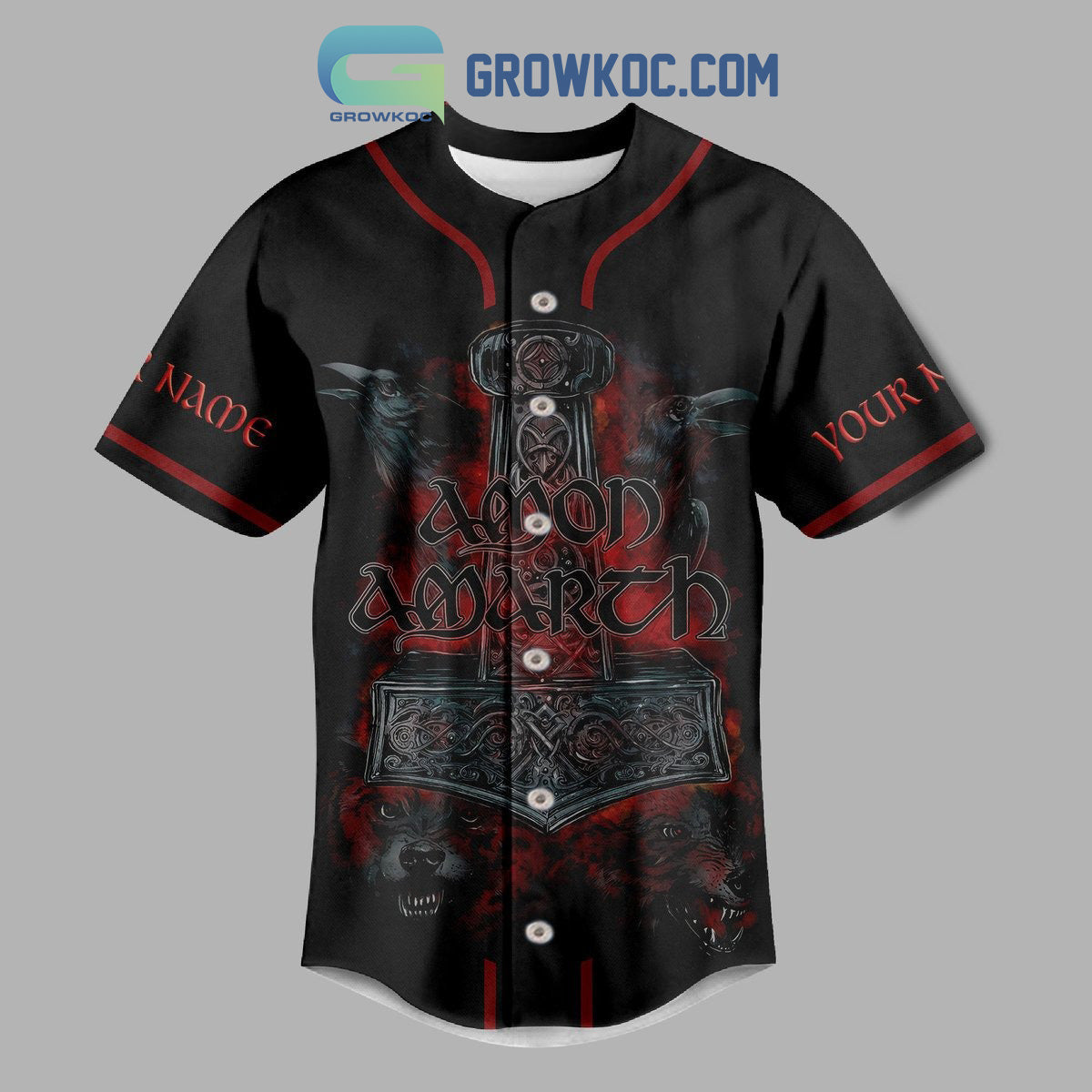 Amon Amarch Raise Your Horns For Brave Fallen Friends Personalized Baseball Jersey baseball jersey product view 2