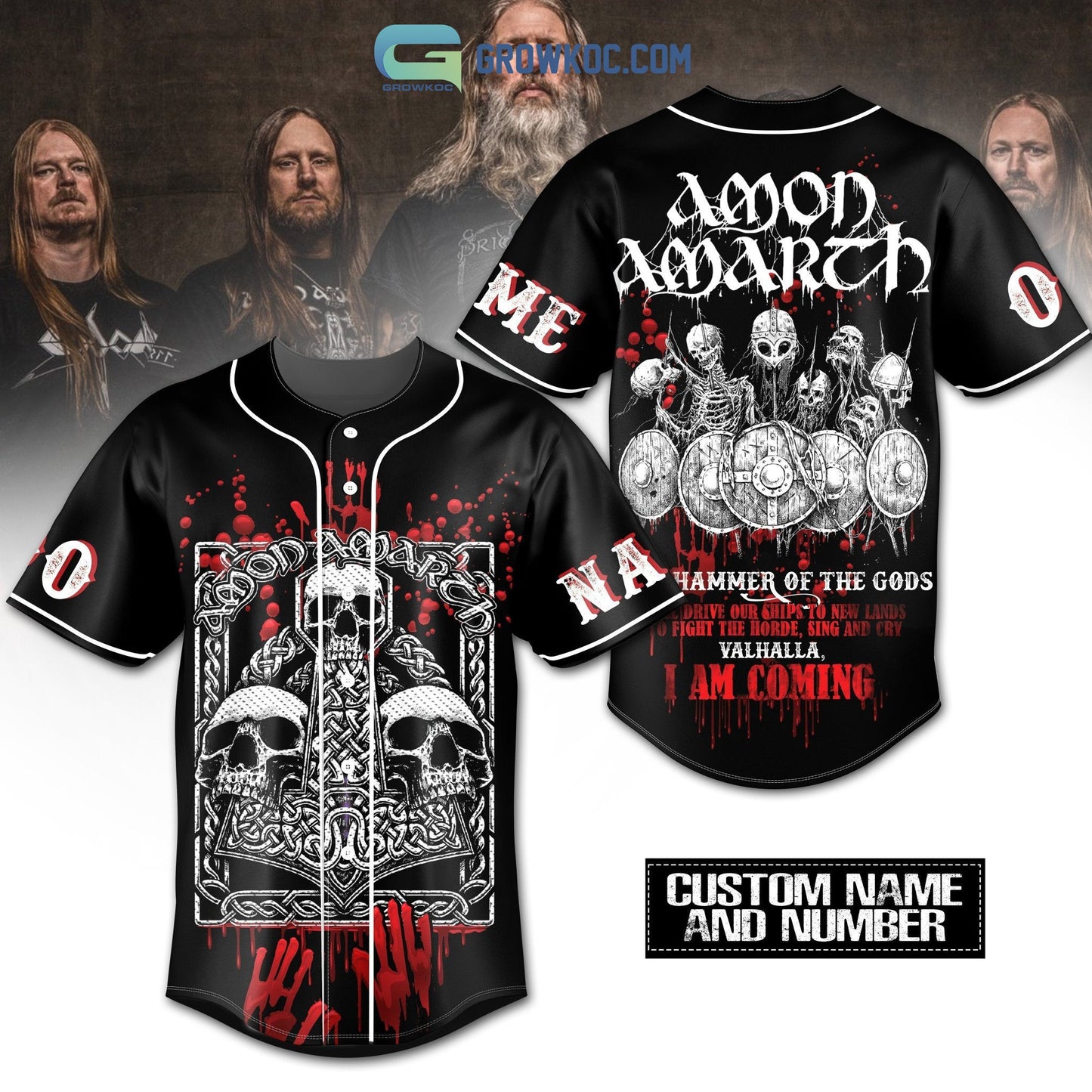 Amon Amarch The Hammer Of The Gods Personalized Baseball Jersey baseball jersey product view 1