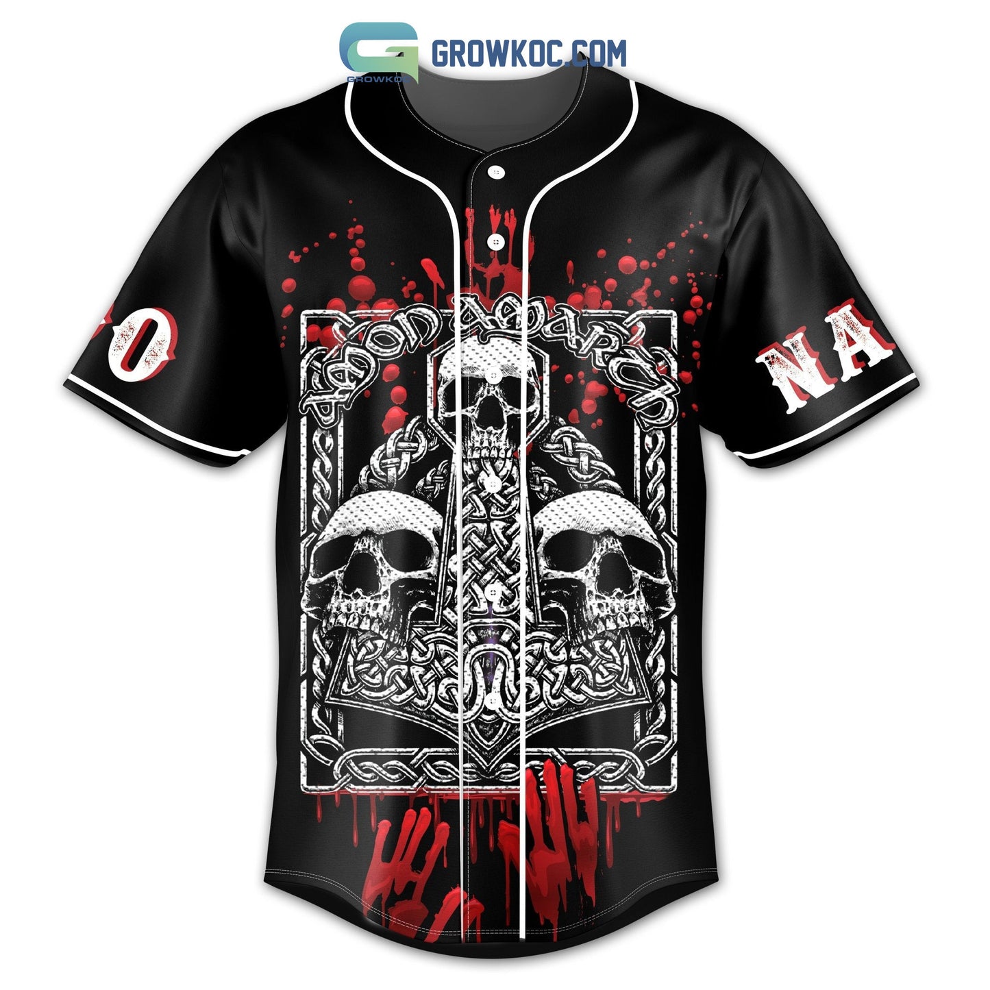 Amon Amarch The Hammer Of The Gods Personalized Baseball Jersey baseball jersey product view 2