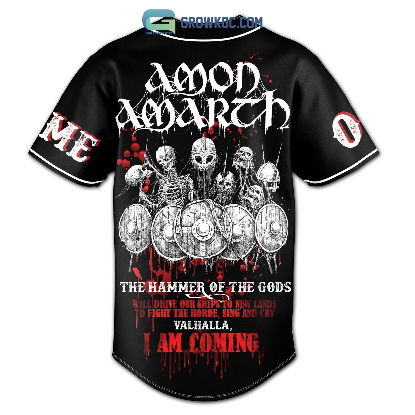 Amon Amarch The Hammer Of The Gods Personalized Baseball Jersey baseball jersey product view 3
