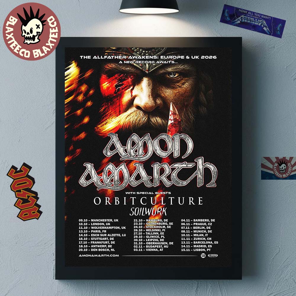 Amon Amarth The Allfather Awakens Europe And UK 2026 Tour A New Record Awaits Schedule Dates Home Decor Poster Canvas - T-Shirt, Sweatshirt, Hoodie