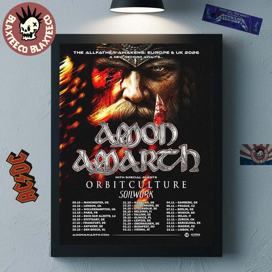 Amon Amarth The Allfather Awakens Europe And UK 2026 Tour A New Record Awaits Schedule Dates Home Decor Poster Canvas - T-Shirt, Sweatshirt, Hoodie