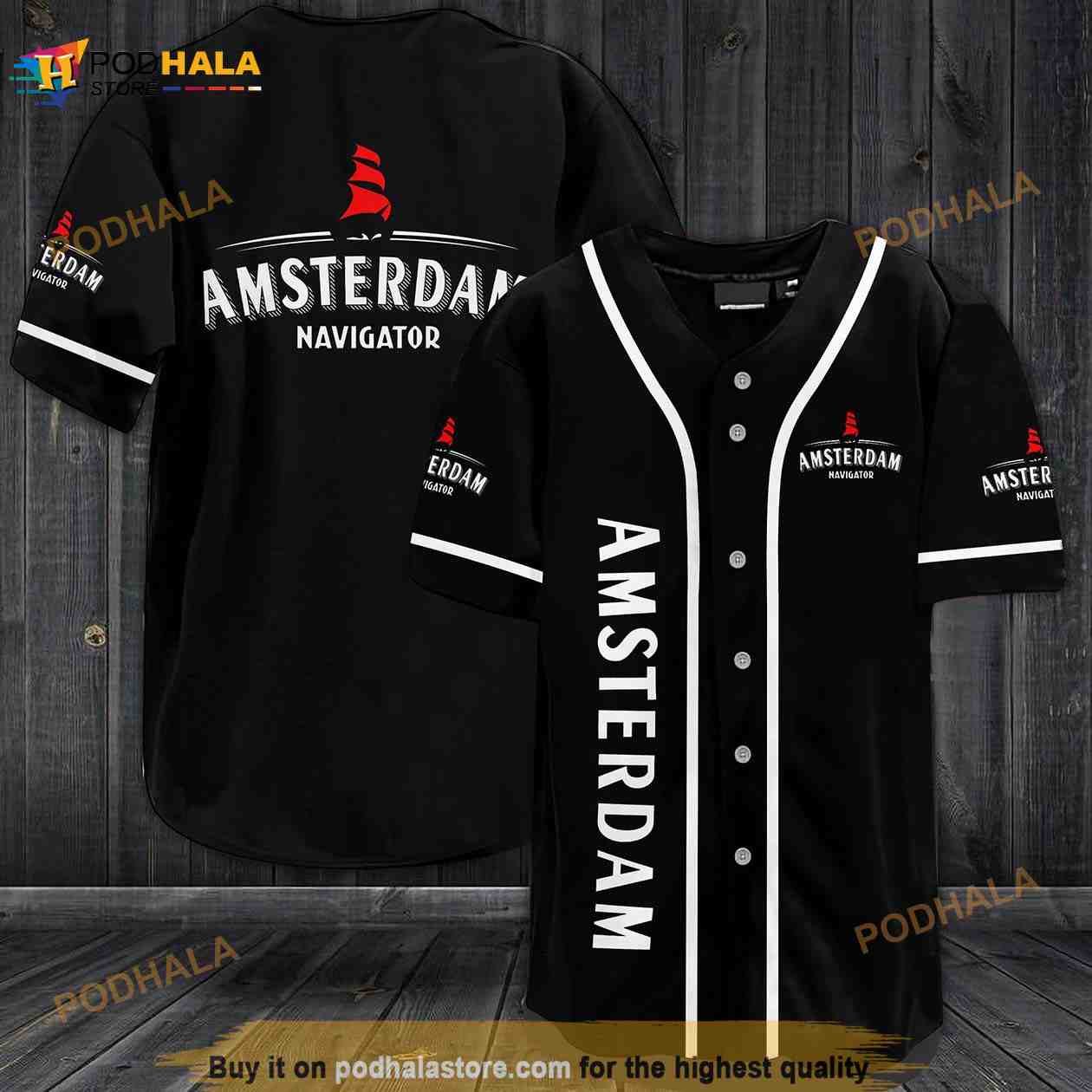Amsterdam Beer All Over Print Unisex 3D Baseball Jersey baseball jersey product view 1