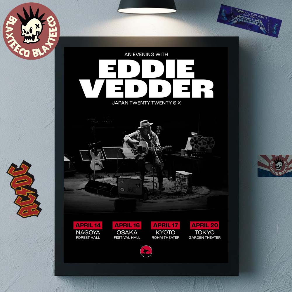 An Evening With Eddie Vedder Japan 2026 Solo Tour On April Home Decor Poster Canvas Unisex T-shirt, Sweatshirt, Hoodie, Long Sleeve Tee - T-Shirt, Sweatshirt, Hoodie