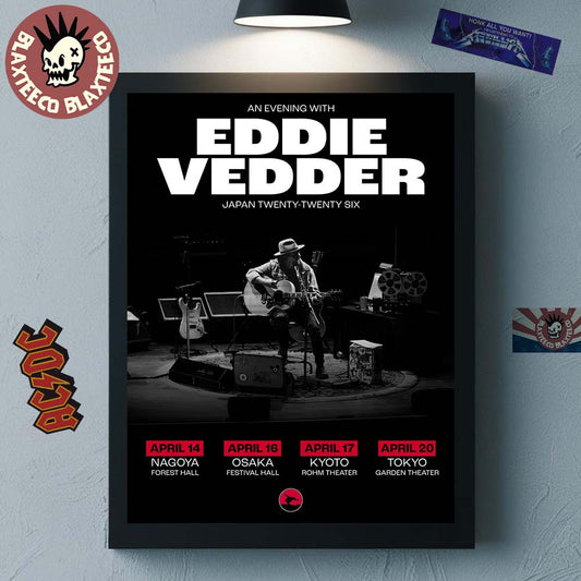 An Evening With Eddie Vedder Japan 2026 Solo Tour On April Home Decor Poster Canvas Unisex T-shirt, Sweatshirt, Hoodie, Long Sleeve Tee - T-Shirt, Sweatshirt, Hoodie