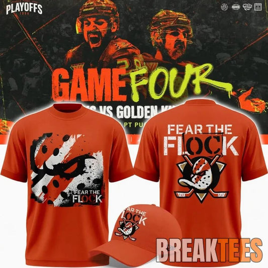 Anaheim Ducks 2026 Fear The Flock Playoff Game 4 T-Shirt Unisex T-shirt, Sweatshirt, Hoodie, Long Sleeve Tee - T-Shirt, Sweatshirt, Hoodie