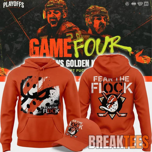 Anaheim Ducks 2026 Playoffs Game 4 Fear The Flock Hoodie Unisex T-shirt, Sweatshirt, Hoodie, Long Sleeve Tee - T-Shirt, Sweatshirt, Hoodie