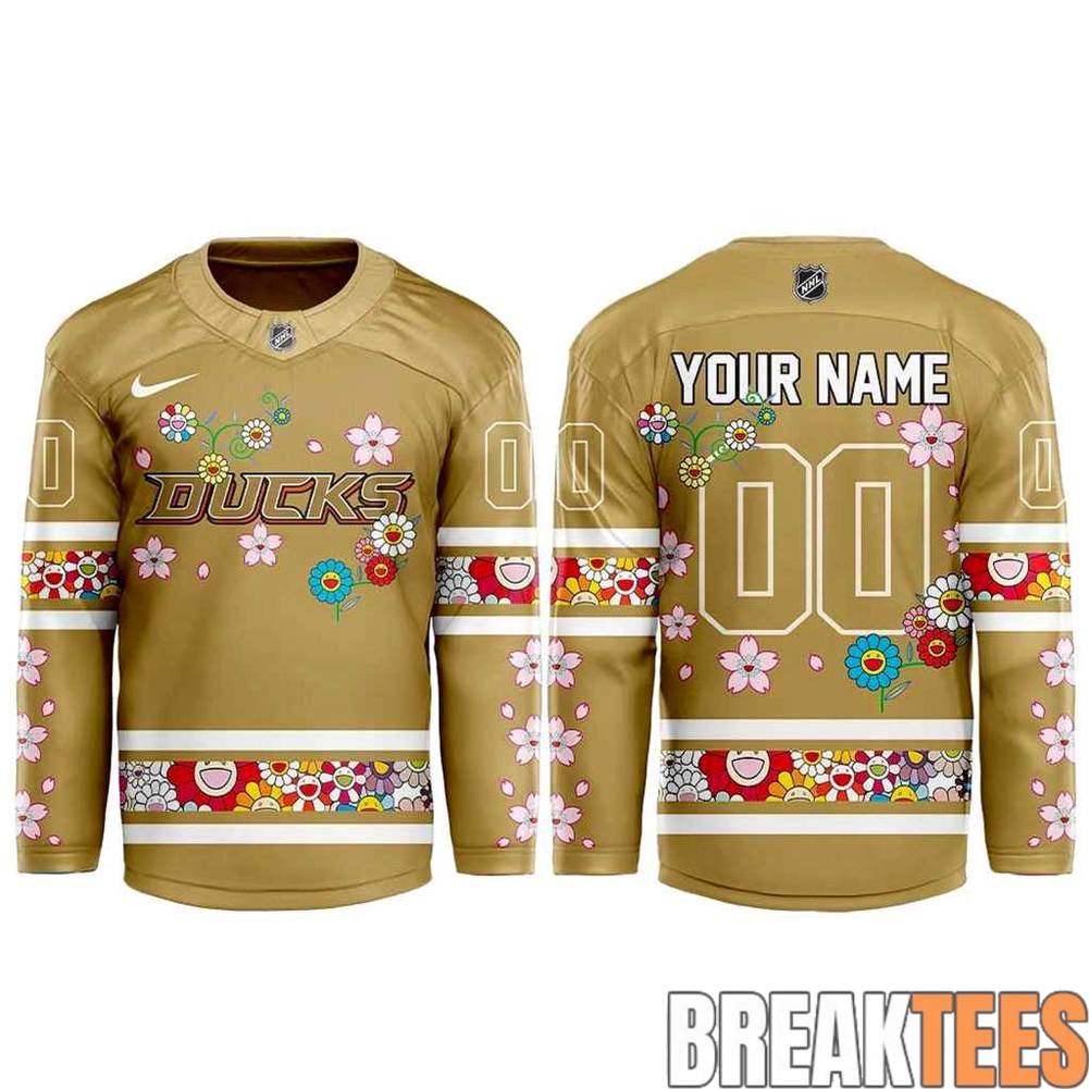 Anaheim Ducks x Takashi Murakami Hockey Jersey Unisex T-shirt, Sweatshirt, Hoodie, Long Sleeve Tee - T-Shirt, Sweatshirt, Hoodie