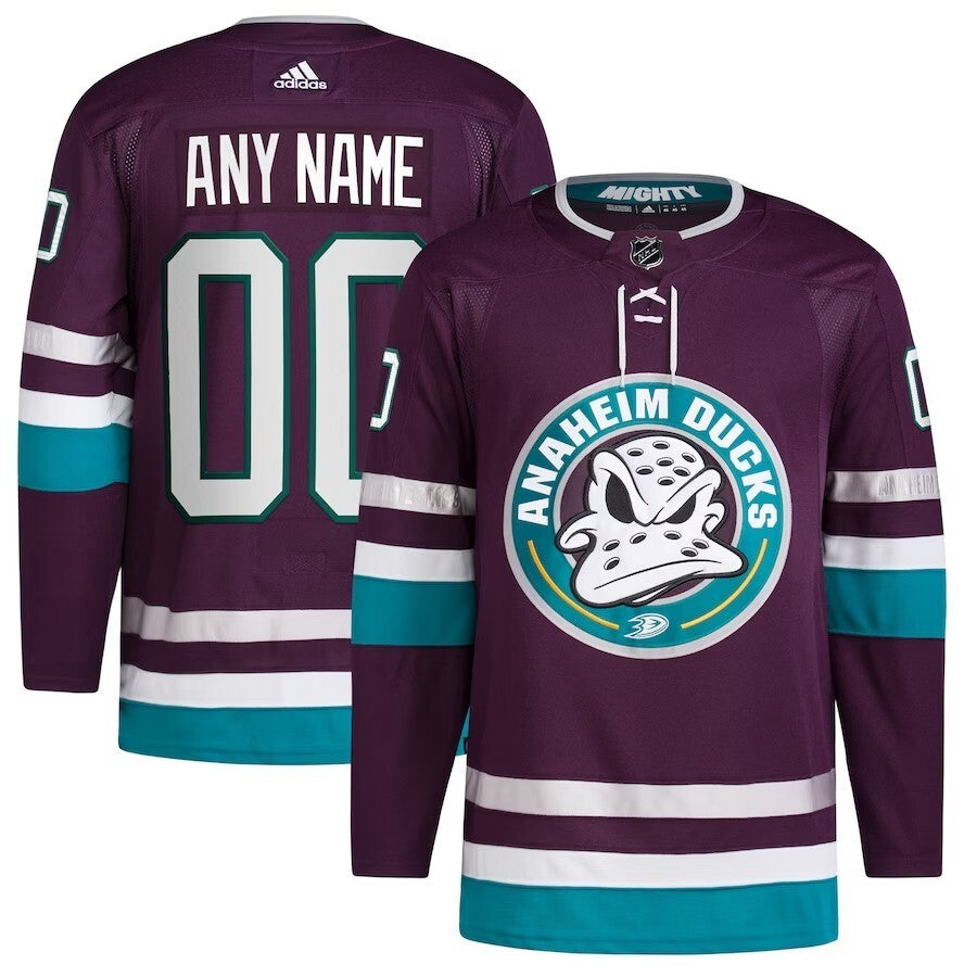 Anaheim Ducks 30th Anniversary Authentic Custom Jersey – Purple Hockey Jersey hockey jersey product view 1
