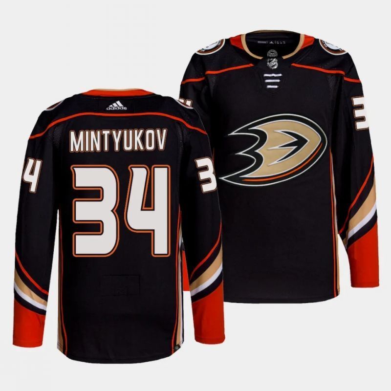 Anaheim Ducks #34 pavel mintyukov home authentic pro black jersey Hockey Jersey hockey jersey product view 1