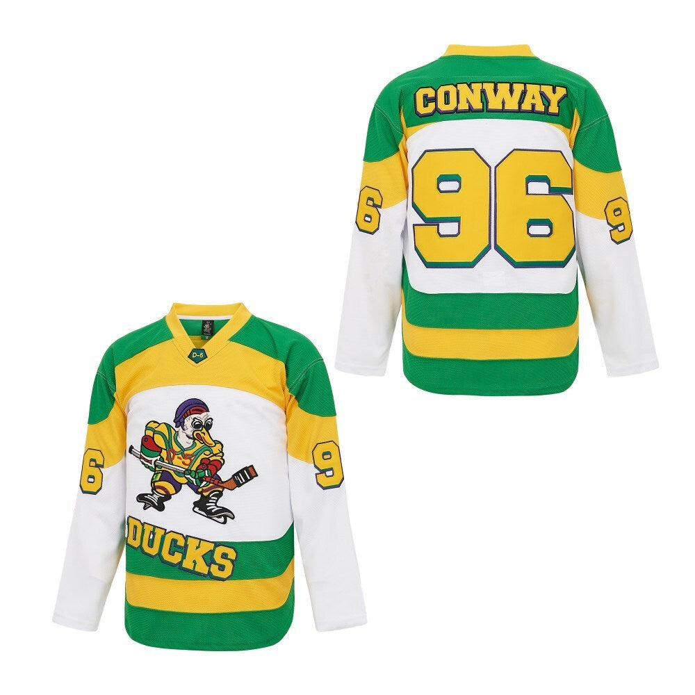 Anaheim Ducks #96 Charlie Conway Hockey Ducks 96 White Edition Style 1 Hockey Jersey hockey jersey product view 1