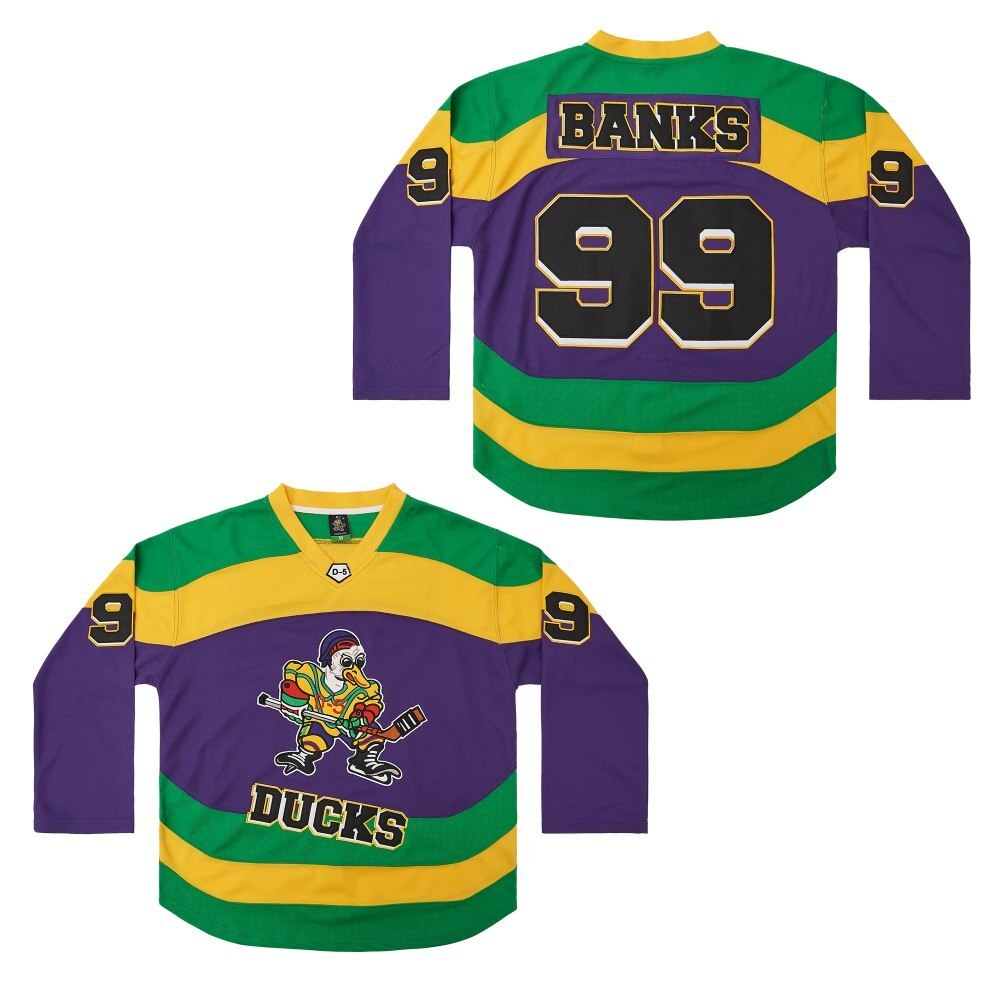 Anaheim Ducks #99 Adam Banks Hockey Ducks 99 Purple Edition Style 2 Hockey Jersey hockey jersey product view 1