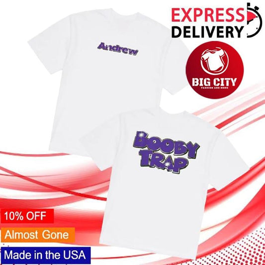 Andrew Miami Booby Trap Andrew Logo Two Sided Shirt Unisex T-shirt, Sweatshirt, Hoodie, Long Sleeve Tee - T-Shirt, Sweatshirt, Hoodie