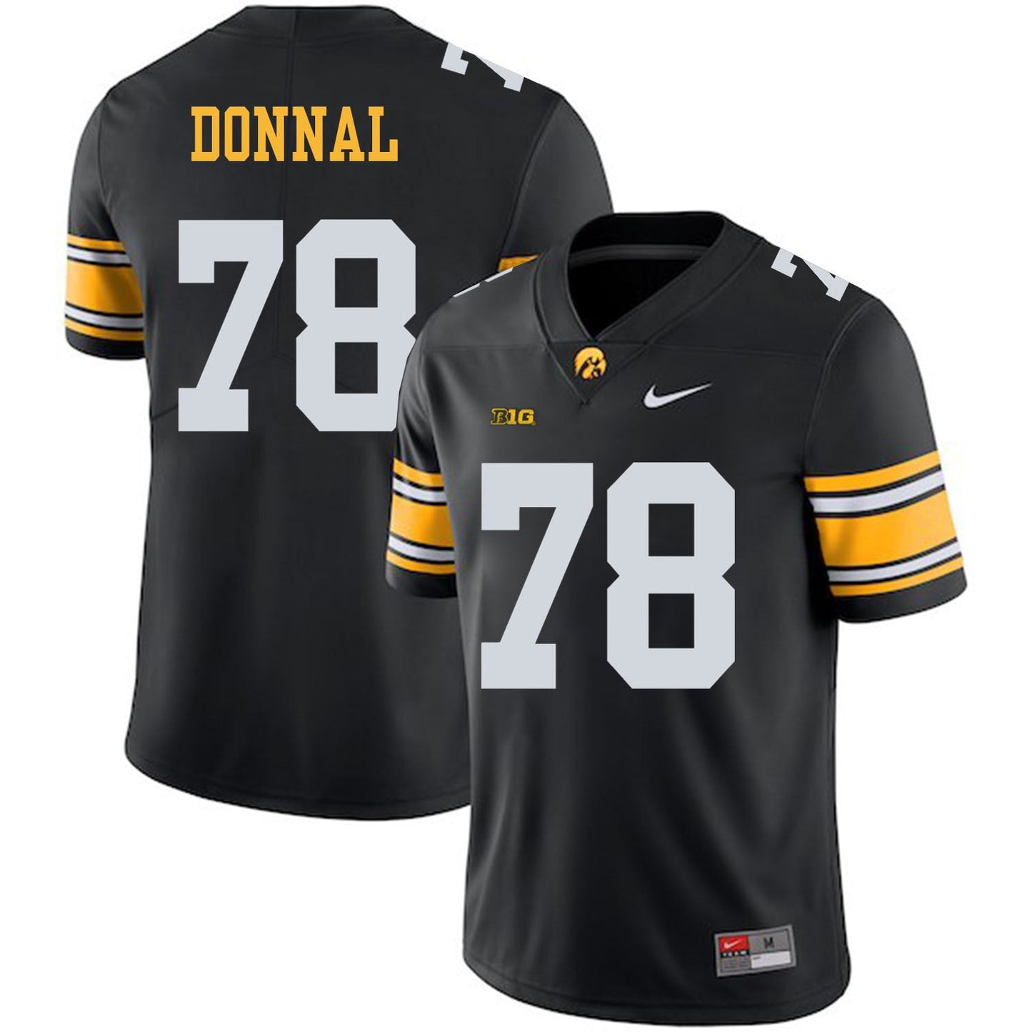Andrew Donnal 78 Black Style 1 College Football Jersey football jersey product view 1
