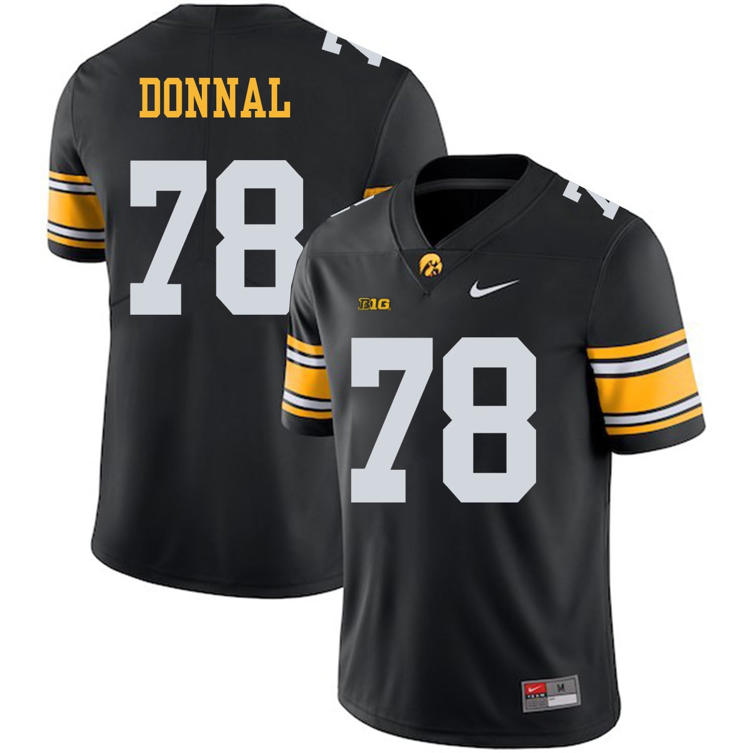 Andrew Donnal 78 Black Style 1 College Football Jersey football jersey product view 1