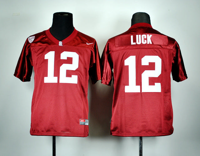 Andrew Luck 12 Youth Red College Football Jersey football jersey product view 1