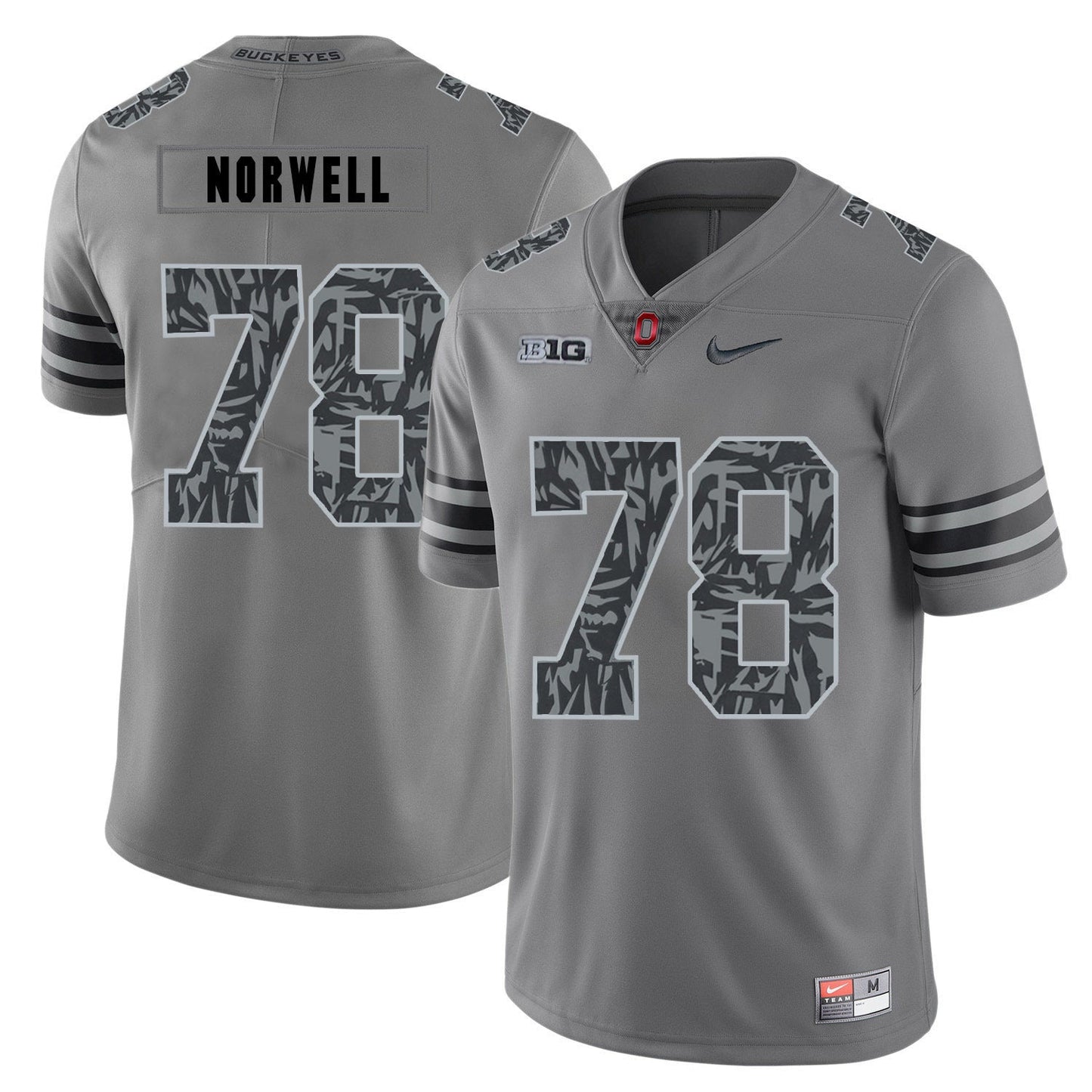 Andrew Norwell 78 Pattern Dark Gray College Football Jersey football jersey product view 1
