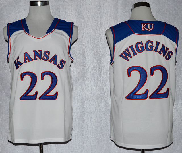Andrew Wiggins 22 White College Football Jersey football jersey product view 1