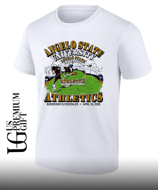 Angelo State University Athletics Budweiser Clydesdales 2026 shirt Unisex T-shirt, Sweatshirt, Hoodie, Long Sleeve Tee - T-Shirt, Sweatshirt, Hoodie