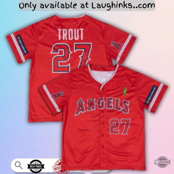Angels Giveaway Mike Trout Baseball Jersey Shirt July 27 2025 baseball jersey product view 1