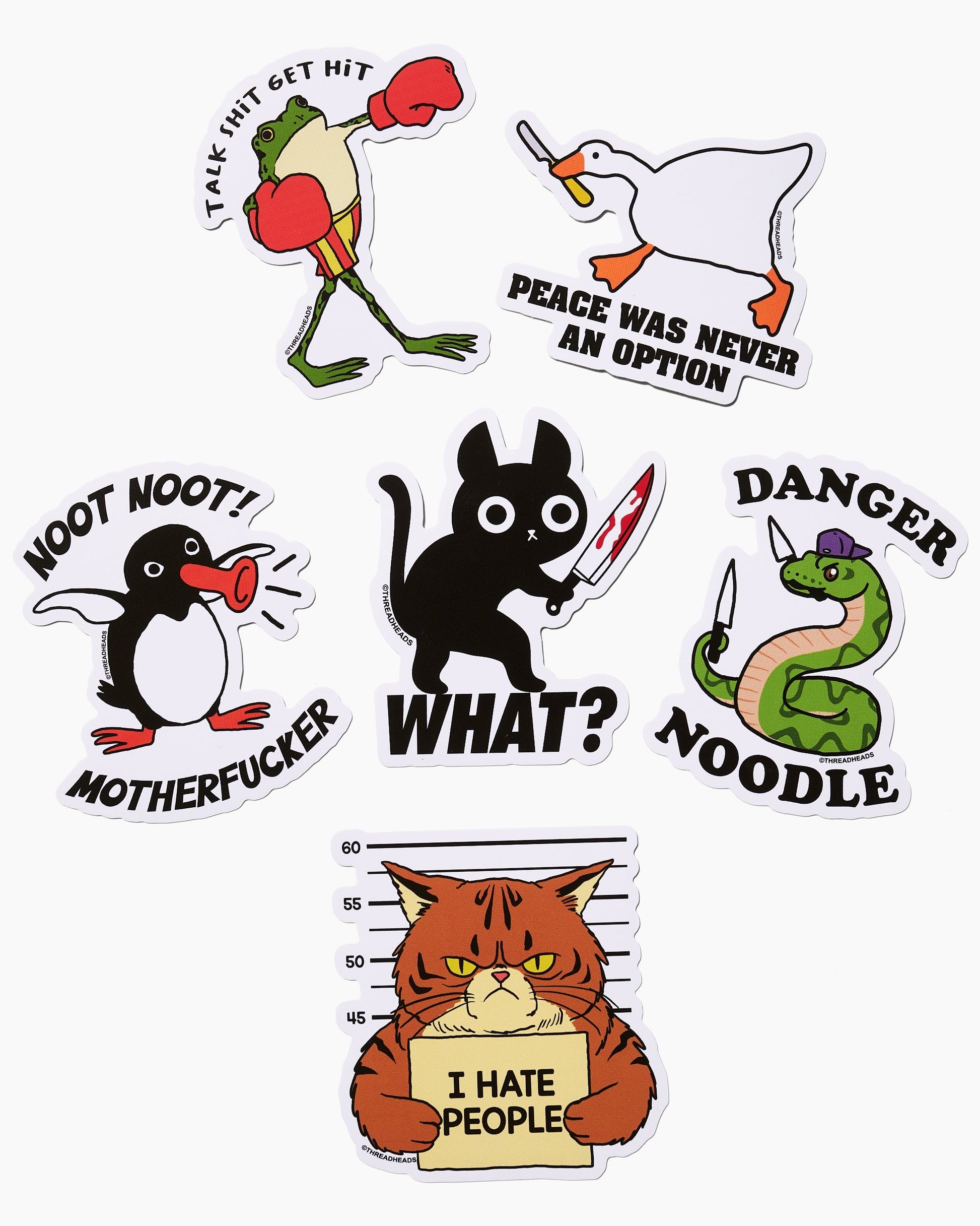 The Anti-Social Animal Sticker Pack Unisex T-shirt, Sweatshirt, Hoodie, Long Sleeve Tee - T-Shirt, Sweatshirt, Hoodie