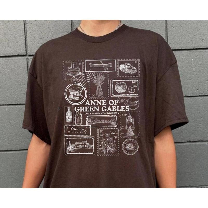 Anne Green Gables Literary Stamp Literature Bookish - Adult & Kids T-Shirts, Sweatshirts & Hoodies apparel design preview 1