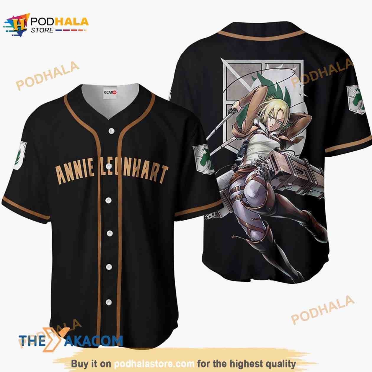 Annie Leonhart Attack On Titan Anime Gift Christmas For Fan 3D Baseball Jersey Shirt baseball jersey product view 1