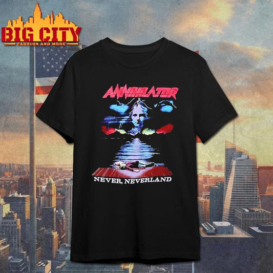 Annihilator Band Never Neverland 1990 Shirt Unisex T-shirt, Sweatshirt, Hoodie, Long Sleeve Tee - T-Shirt, Sweatshirt, Hoodie
